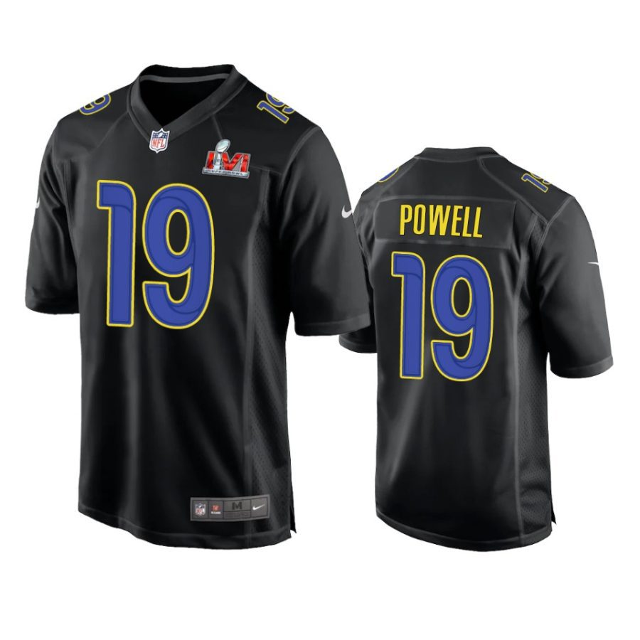 los angeles rams brandon powell black super bowl 56 game fashion jersey