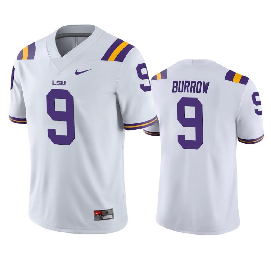 lsu tiger joe burrow white game college football jersey