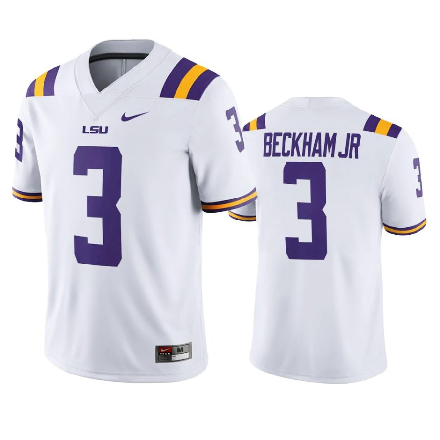 lsu tiger odell beckham jr. white game college football jersey