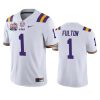 lsu tigers kristian fulton white 2019 peach bowl champions jersey