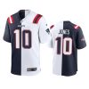 mac jones patriots navy white split game jersey