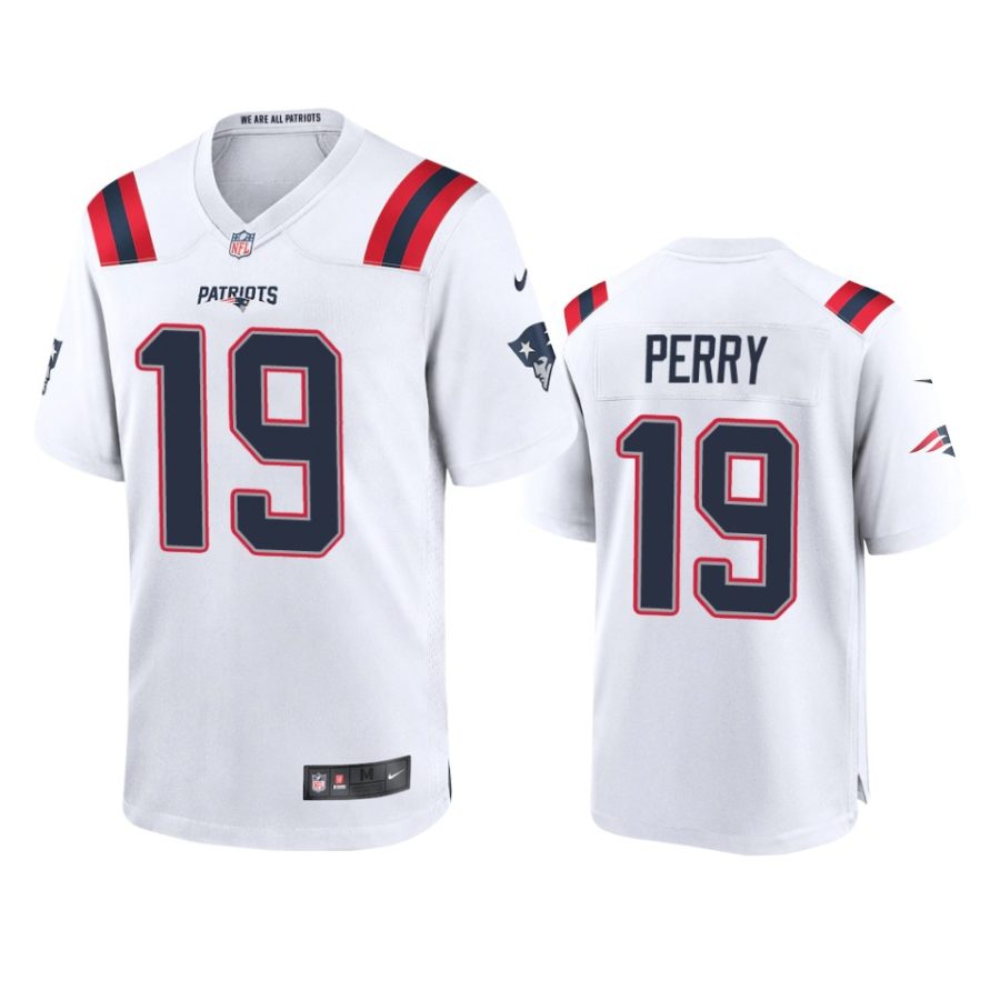 malcolm perry patriots white game jersey