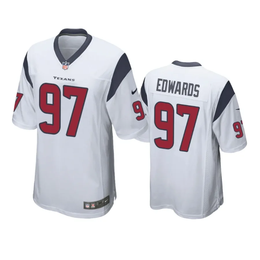 mario edwards texans white game jersey