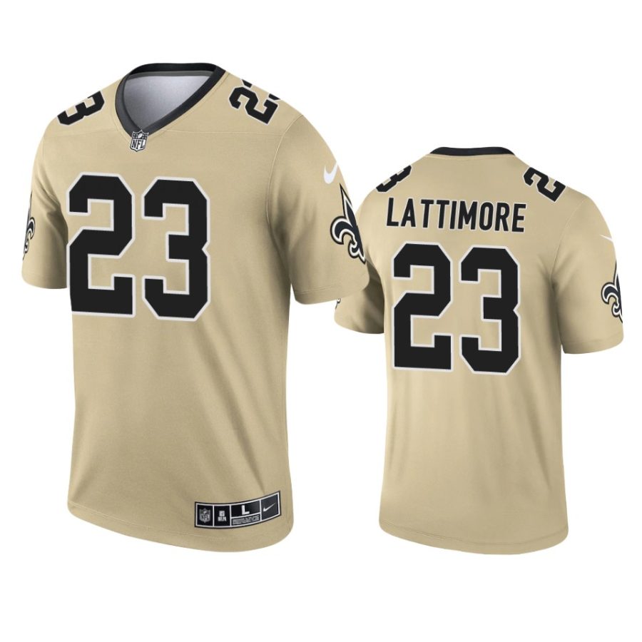 marshon lattimore saints 2021 inverted legend gold jersey