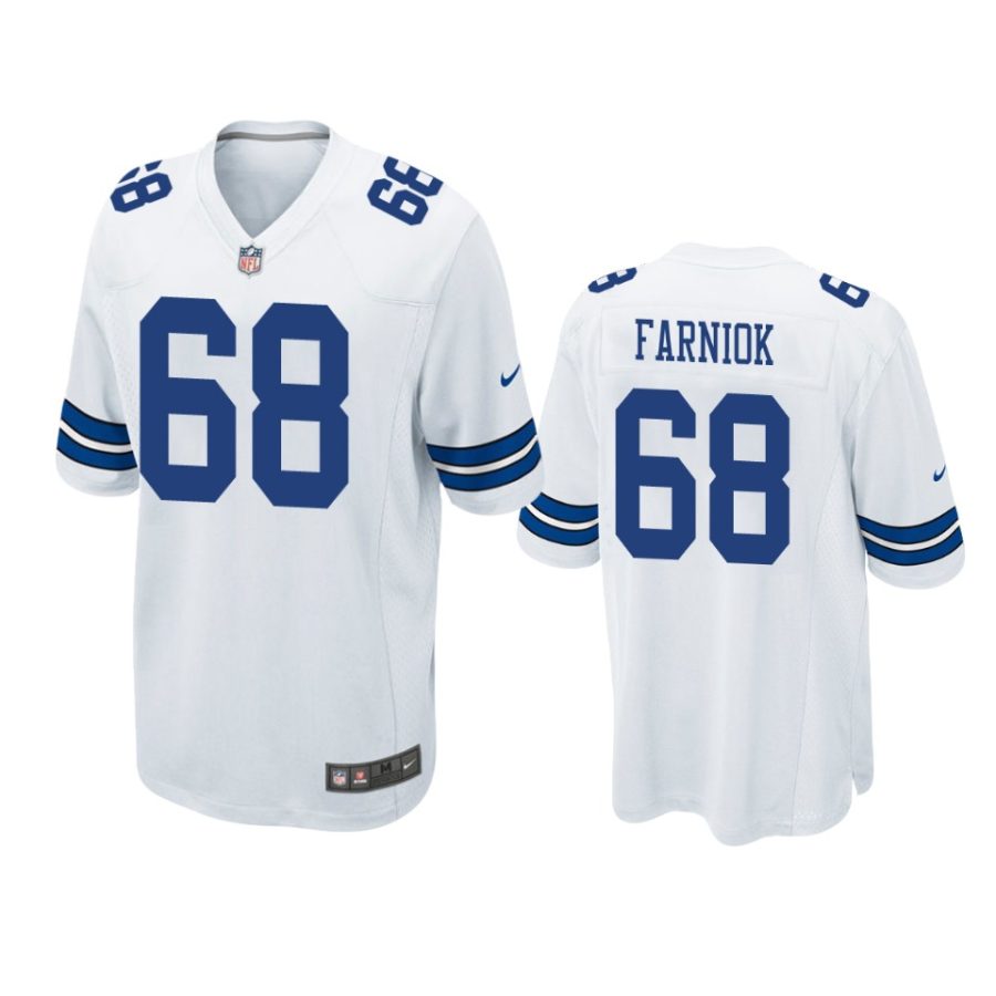 matt farniok cowboys white game jersey