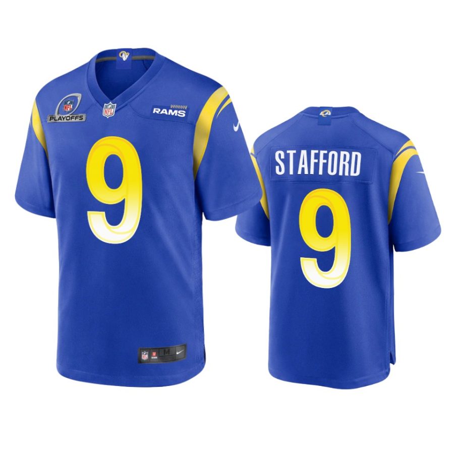 matthew stafford rams royal 2021 nfl playoffs patch jersey