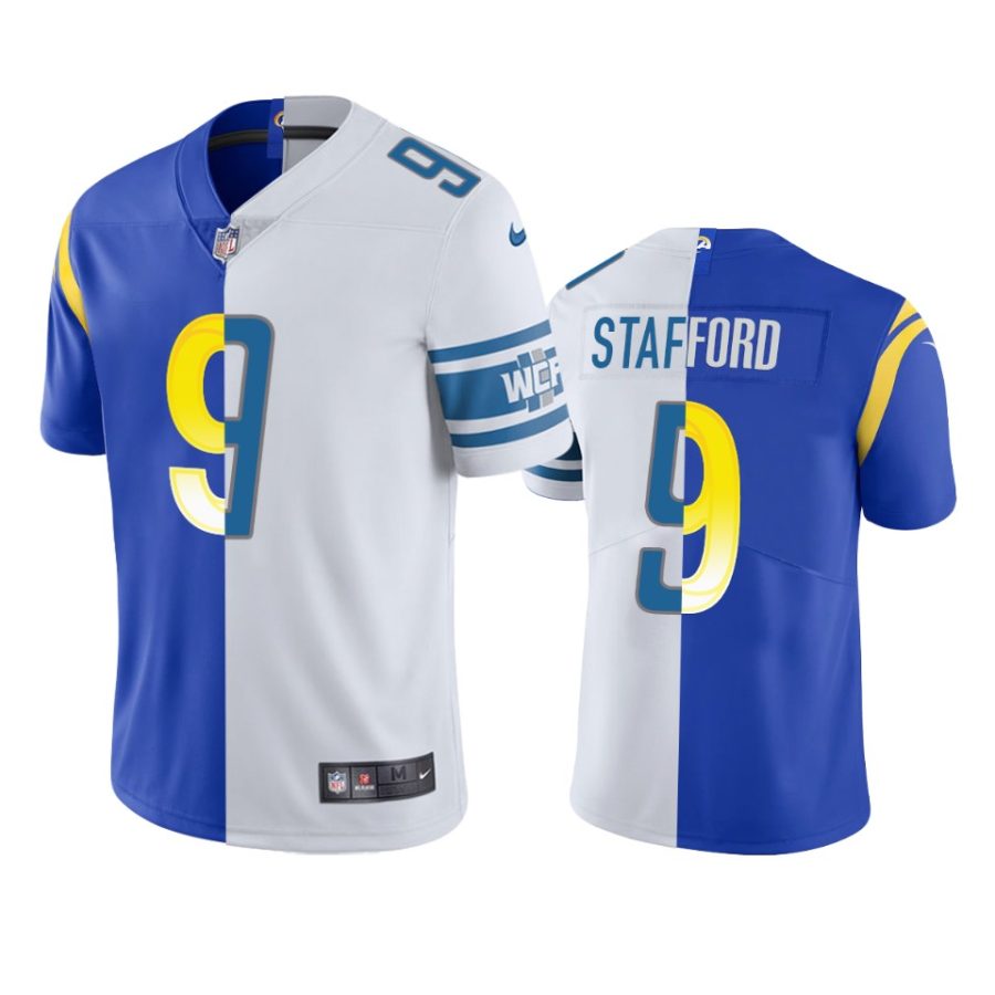 matthew stafford rams royal white split vapor limited jersey