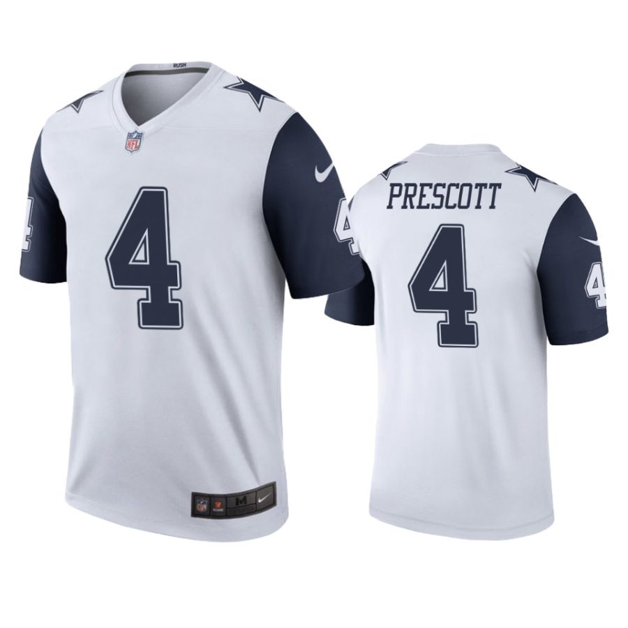 men cowboys dak prescott white color rush legend jersey