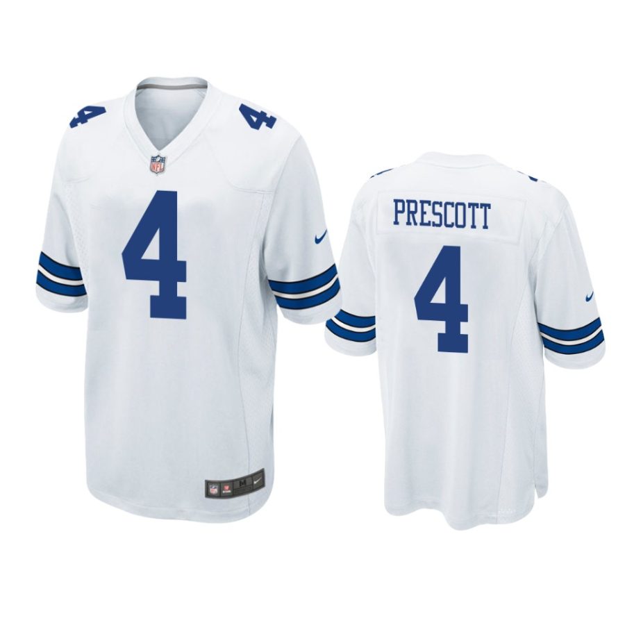 men cowboys dak prescott white game jersey