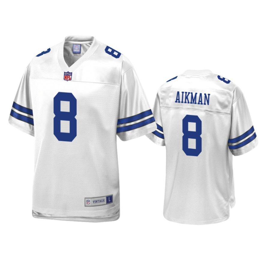 men cowboys troy aikman white retired player jersey