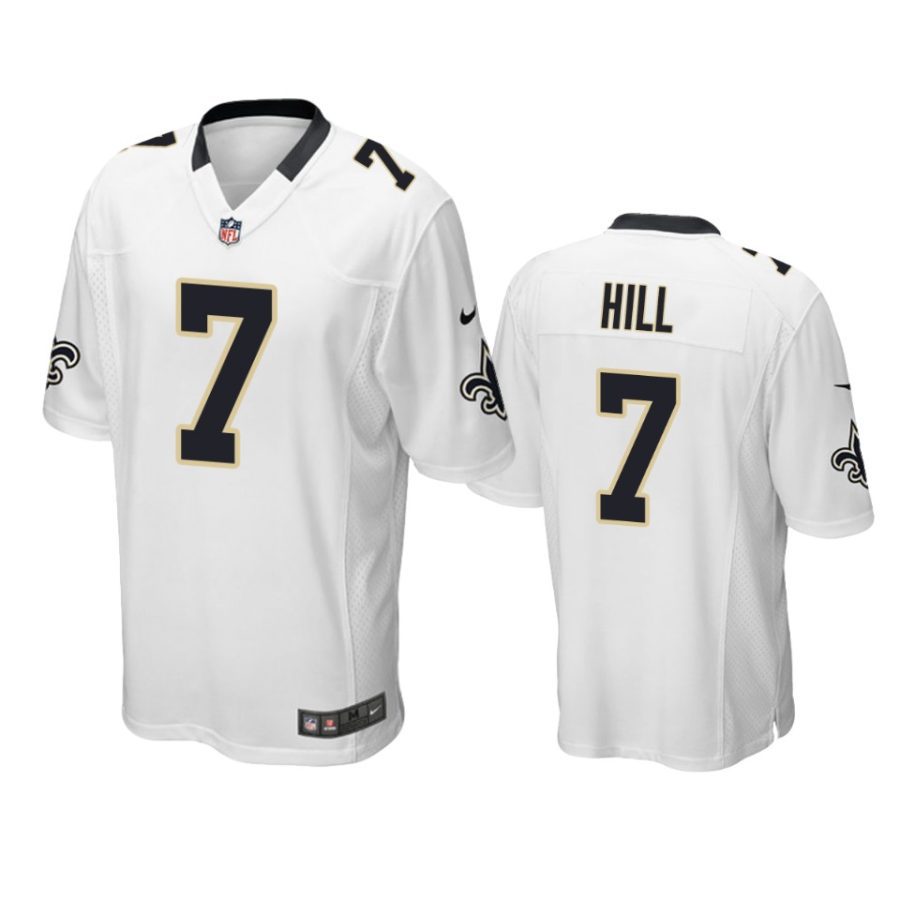 men saints taysom hill white game jersey