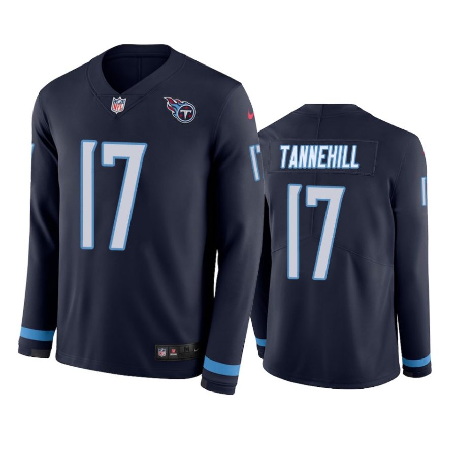 men titans ryan tannehill navu therma long sleeve jersey