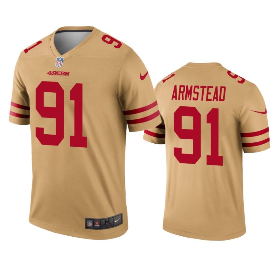 mens 49ers arik armstead gold inverted legend jersey