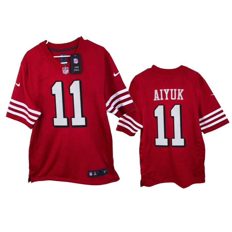 mens 49ers brandon aiyuk scarlet 2021 game jersey