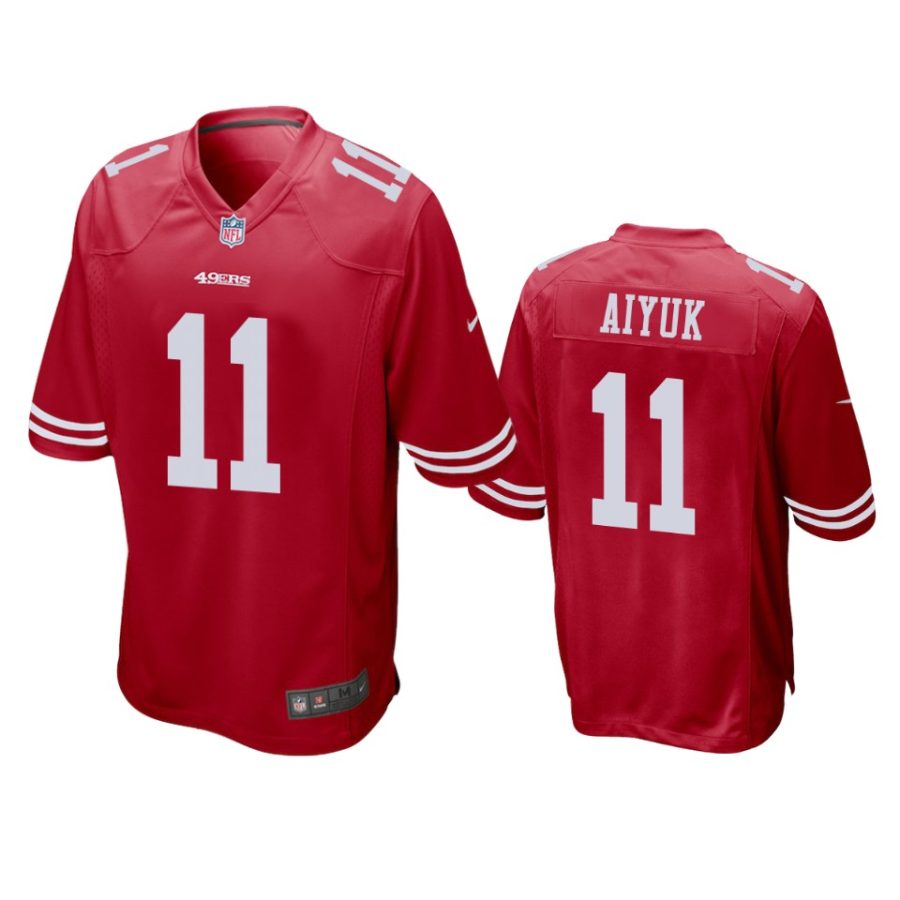 mens 49ers brandon aiyuk scarlet game jersey