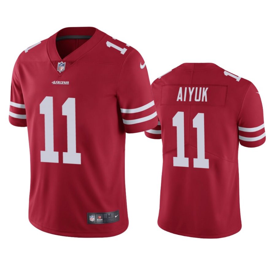 mens 49ers brandon aiyuk scarlet vapor limited jersey