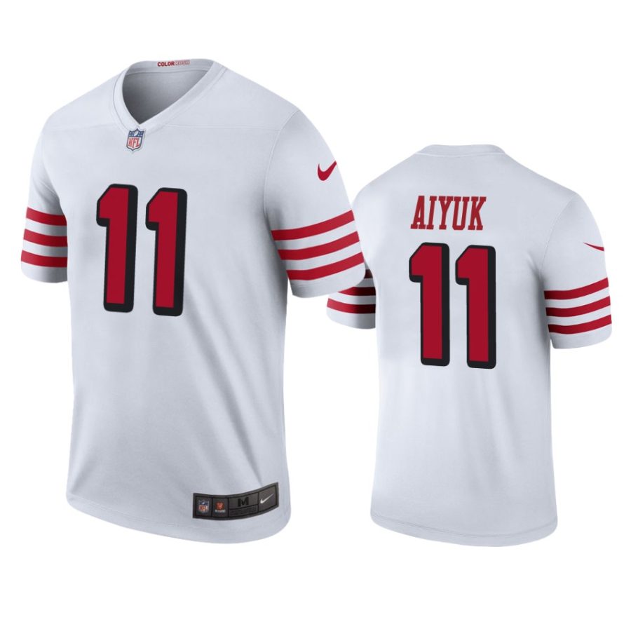 mens 49ers brandon aiyuk white color rush legend jersey