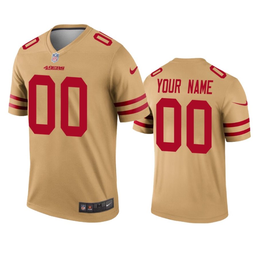 mens 49ers custom gold inverted legend jersey