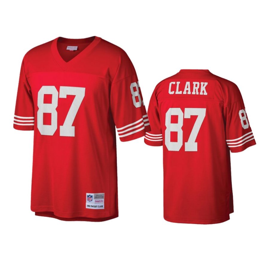 mens 49ers dwight clark scarlet vintage replica jersey