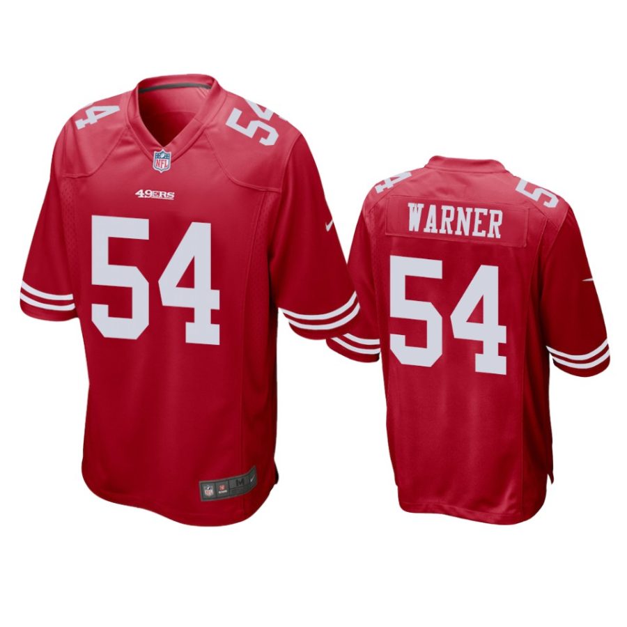 mens 49ers fred warner scarlet game jersey