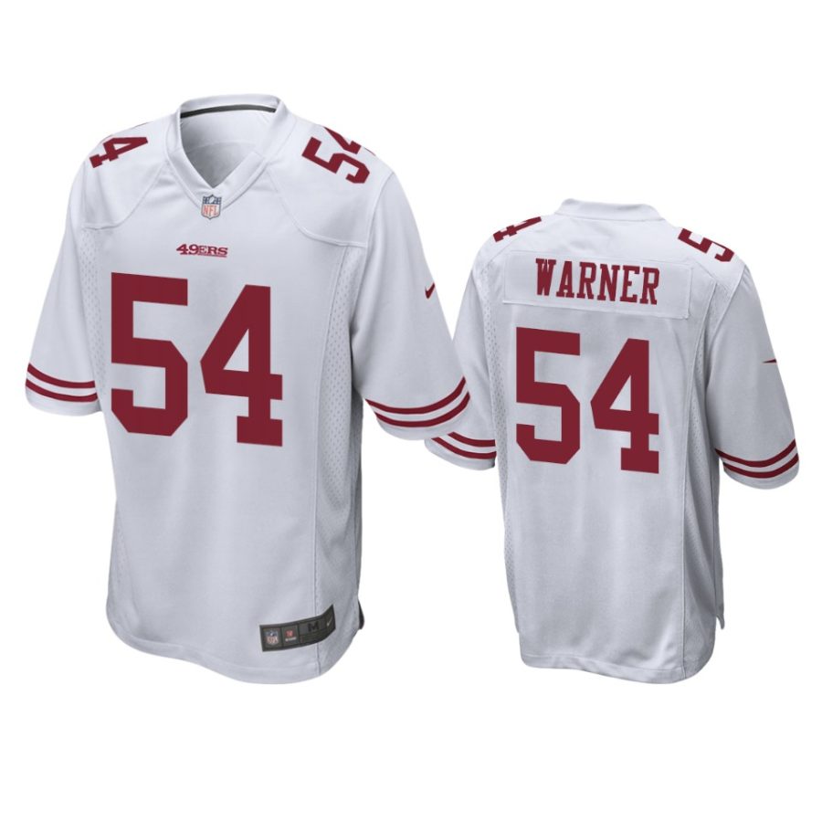 mens 49ers fred warner white game jersey