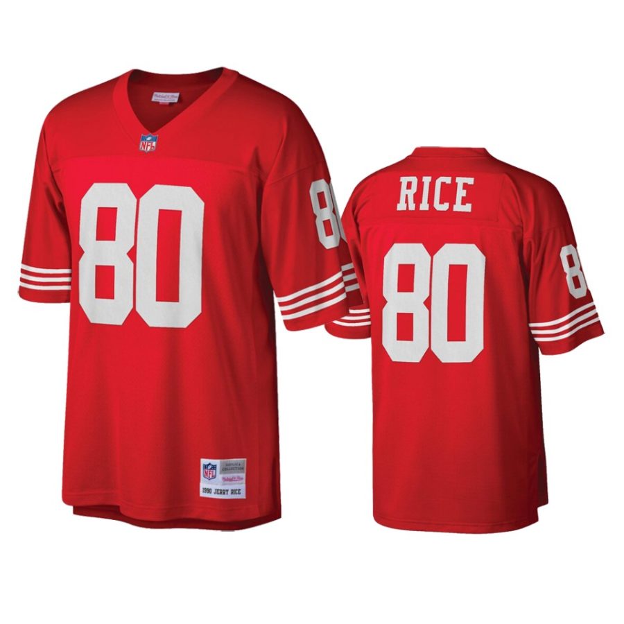 mens 49ers jerry rice scarlet legacy replica jersey