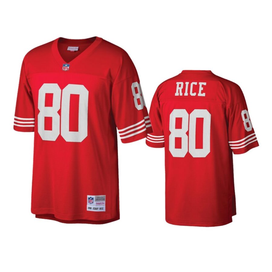 mens 49ers jerry rice scarlet vintage replica jersey