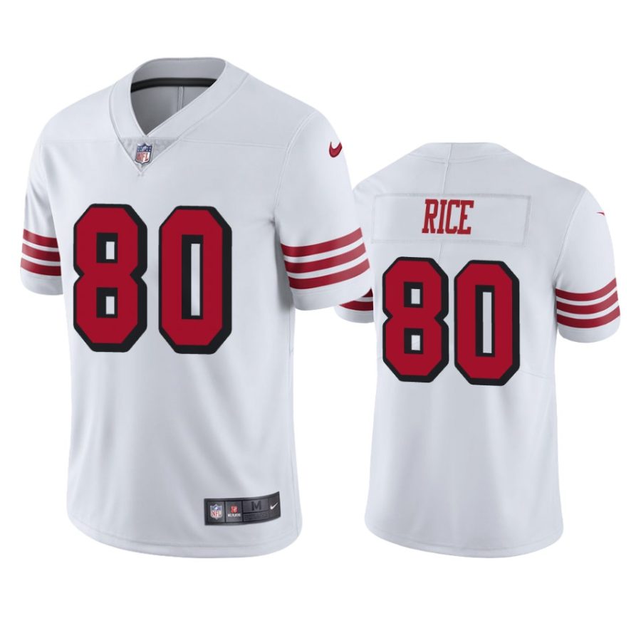 mens 49ers jerry rice white color rush limited jersey