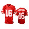 mens 49ers joe montana scarlet authentic throwback jersey