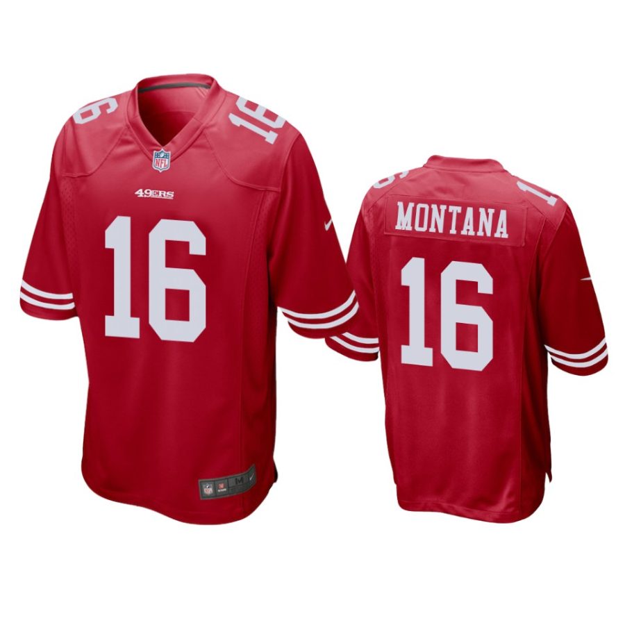 mens 49ers joe montana scarlet game jersey