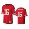 mens 49ers joe montana scarlet vintage replica jersey