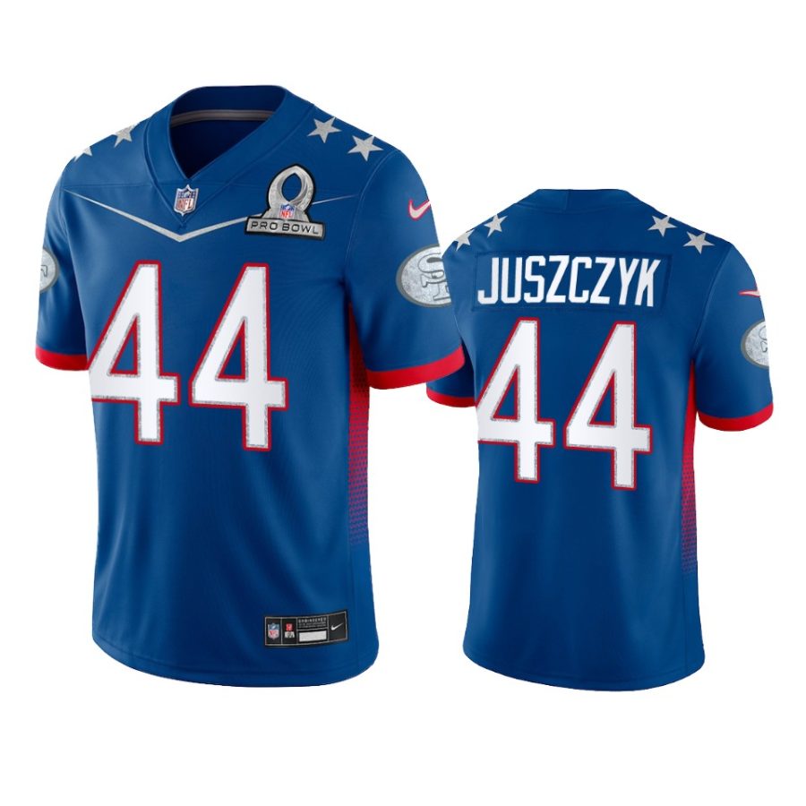mens 49ers kyle juszczyk royal game 2022 nfc pro bowl jersey