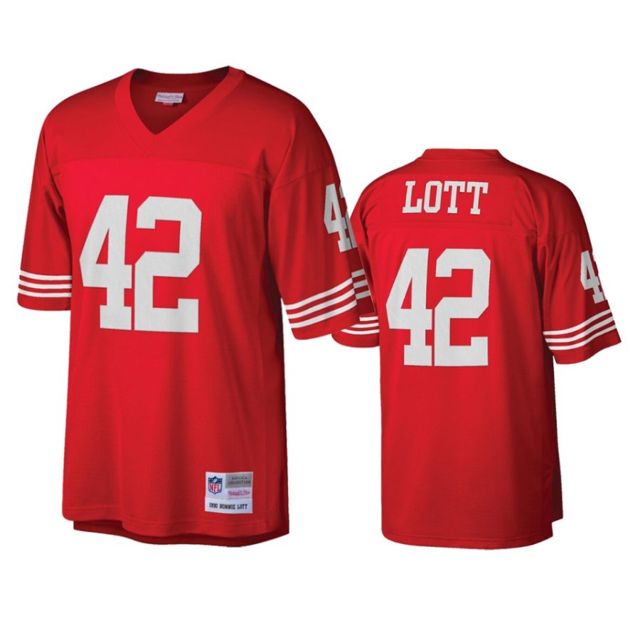 mens 49ers ronnie lott scarlet legacy replica jersey