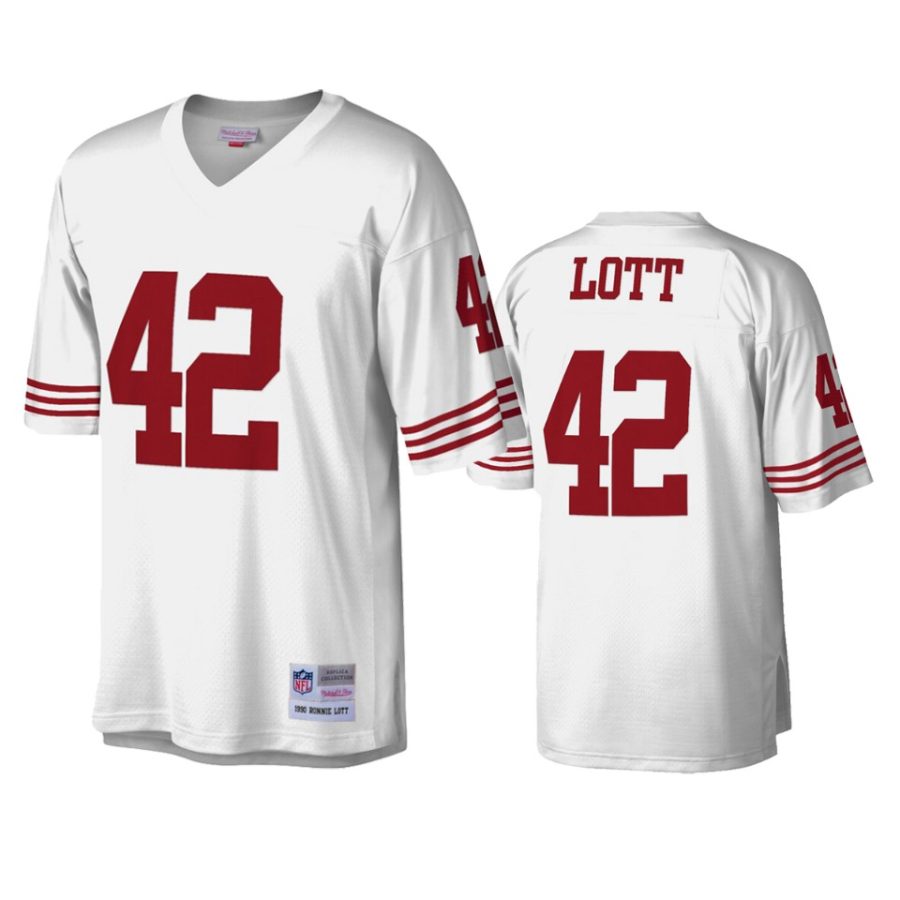 mens 49ers ronnie lott white legacy replica jersey