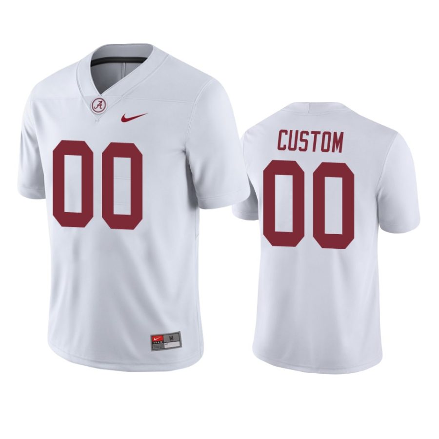 mens alabama crimson tide custom white game jersey