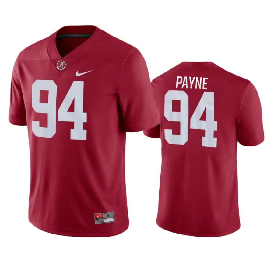 mens alabama crimson tide daron payne crimson game jersey