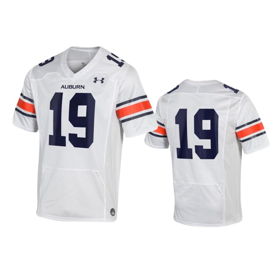 mens auburn tigers 19 under armour white replica jersey