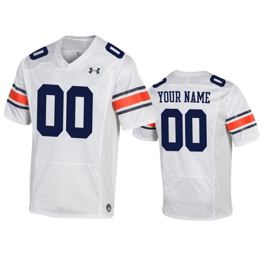 mens auburn tigers custom under armour white replica jersey