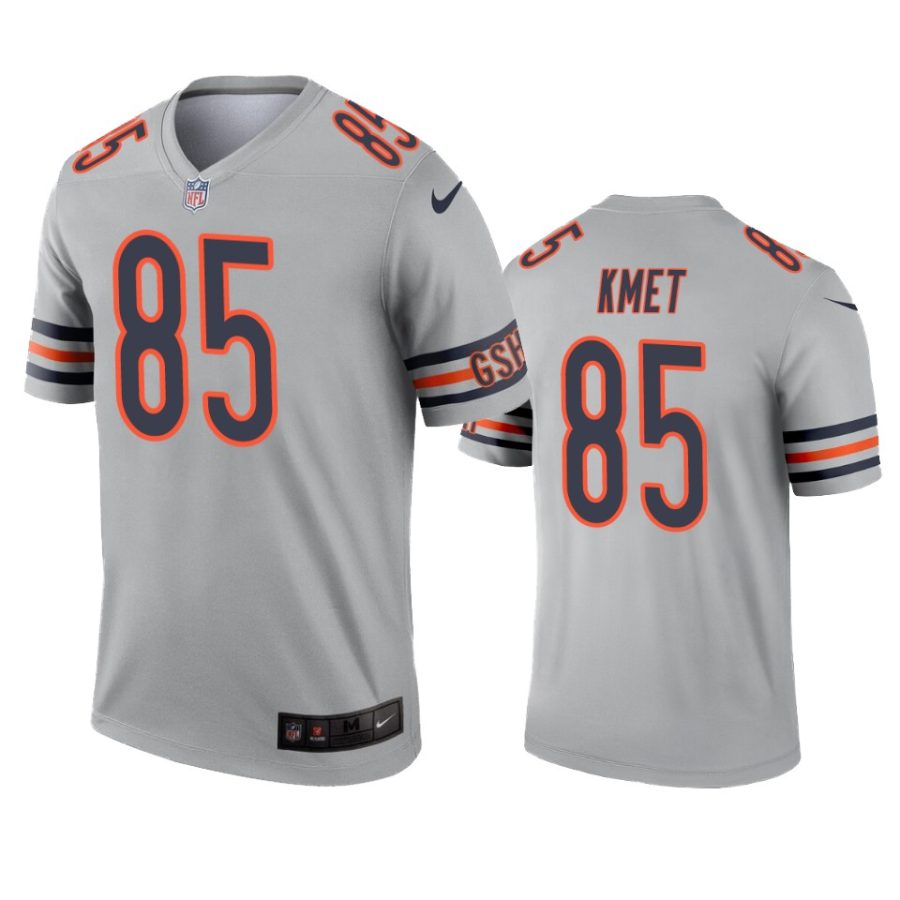 mens bears cole kmet silver inverted legend jersey