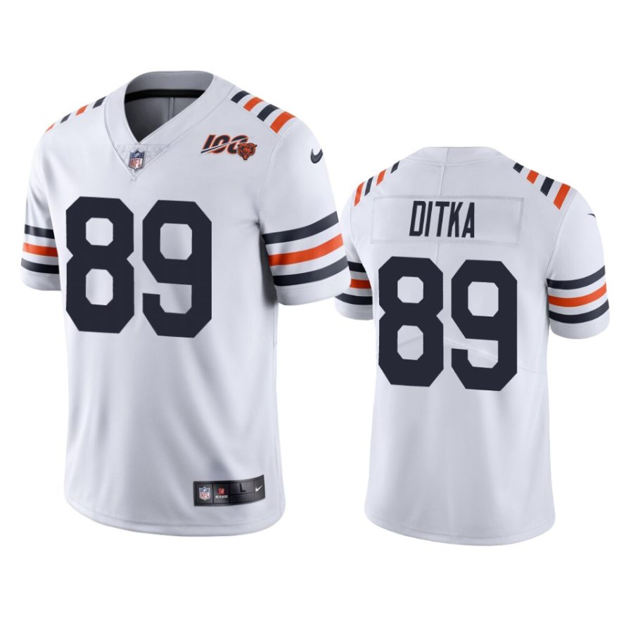 mens bears mike ditka white alternate classic limited 100th season jersey