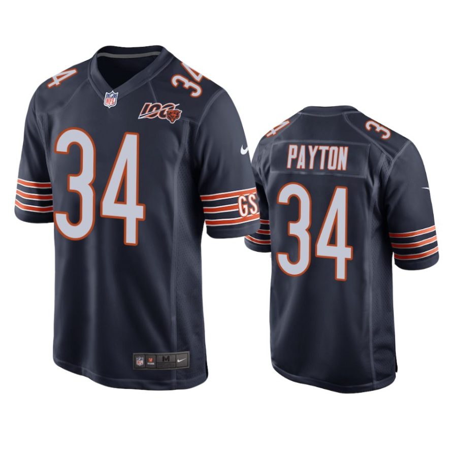 mens bears walter payton navy 100th anniversary game jersey