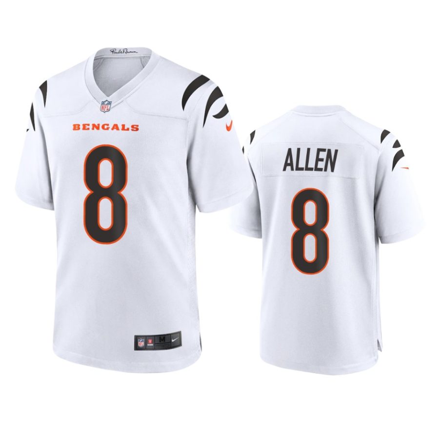 mens bengals brandon allen white 2021 game jersey