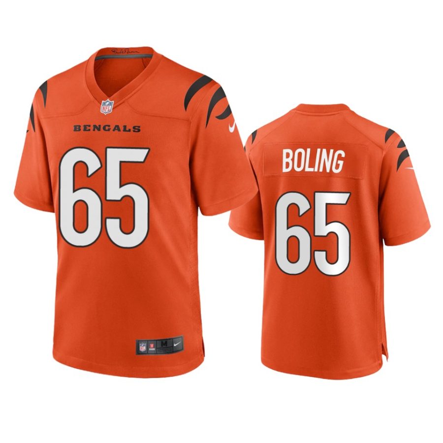 mens bengals clint boling orange 2021 game jersey