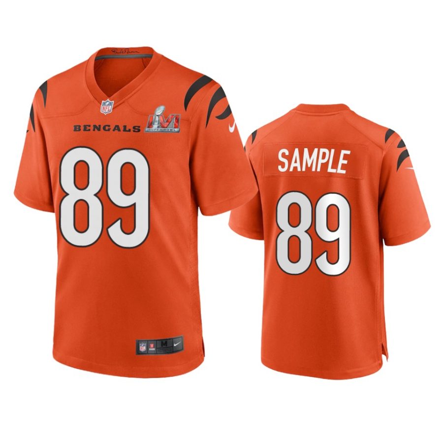 mens bengals drew sample orange super bowl lvi game jersey