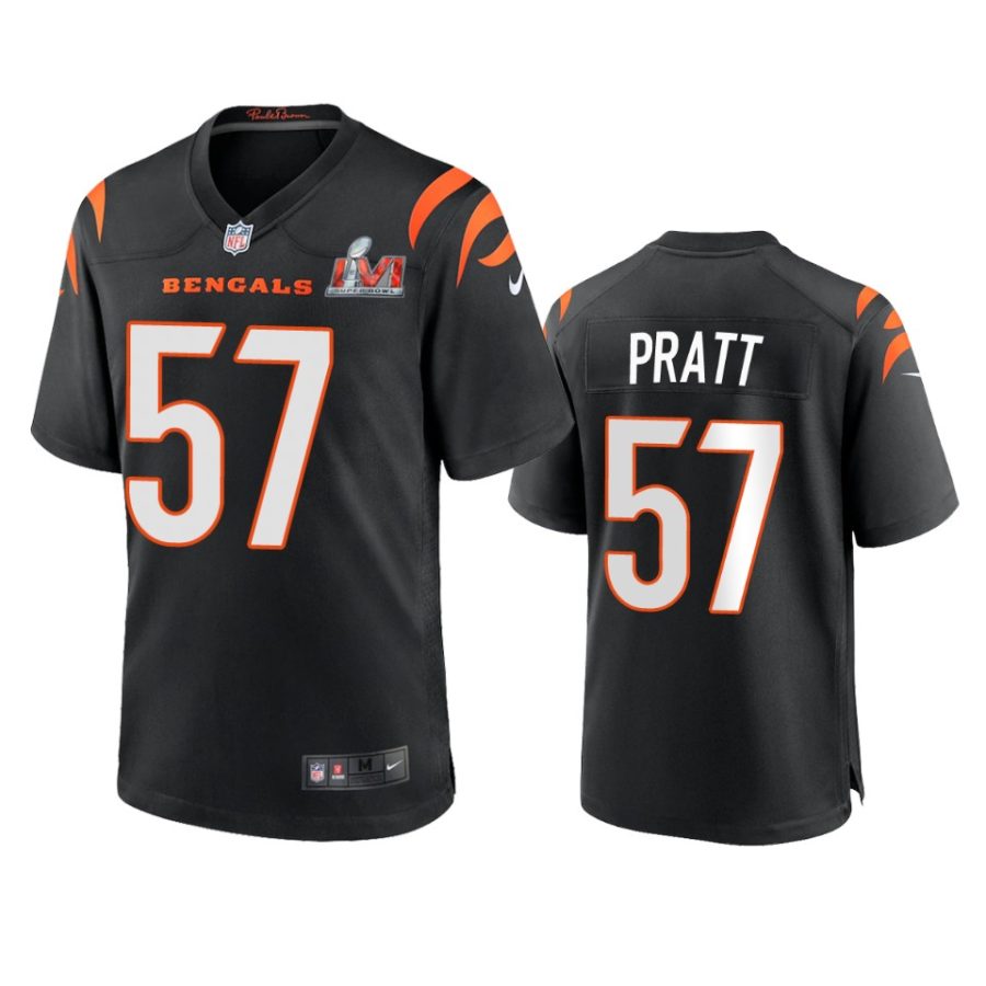 mens bengals germaine pratt black super bowl lvi game jersey