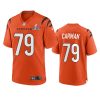 mens bengals jackson carman orange super bowl lvi game jersey