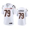 mens bengals jackson carman white super bowl lvi game jersey