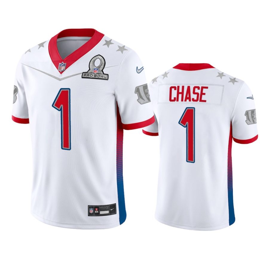 mens bengals jamarr chase white game 2022 afc pro bowl jersey