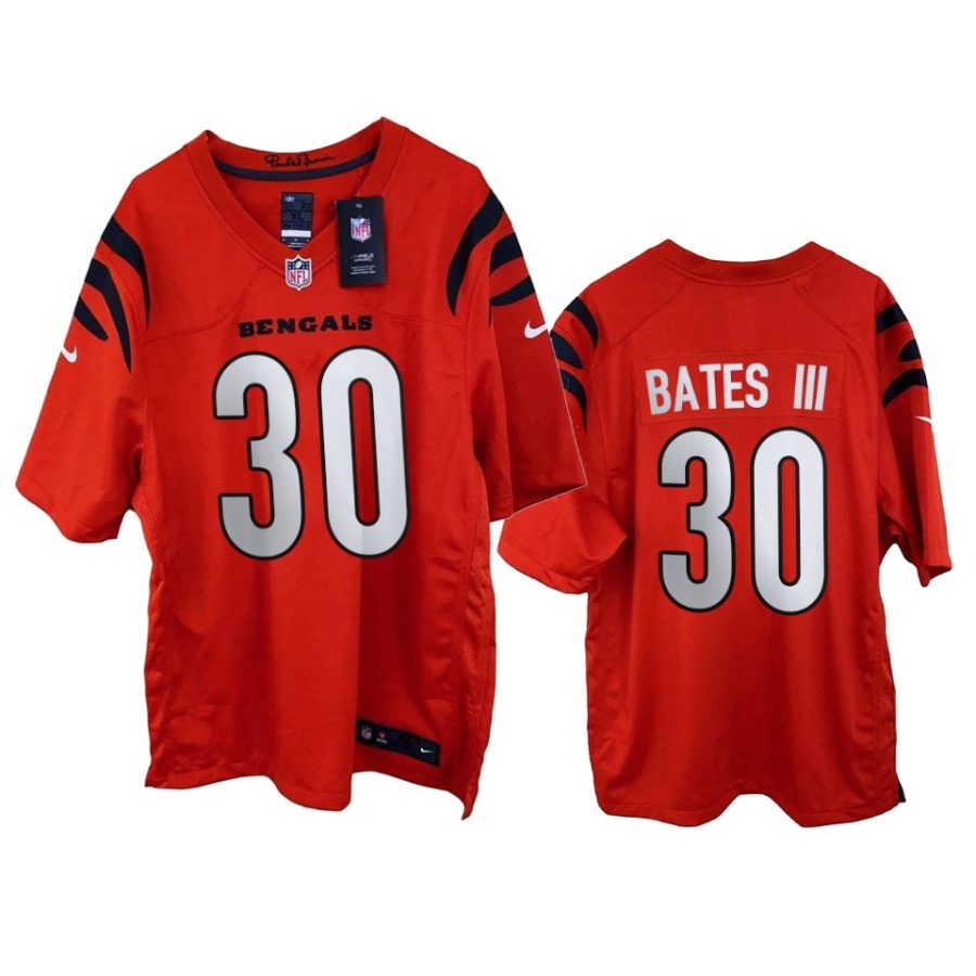 mens bengals jessie bates iii orange 2021 game jersey