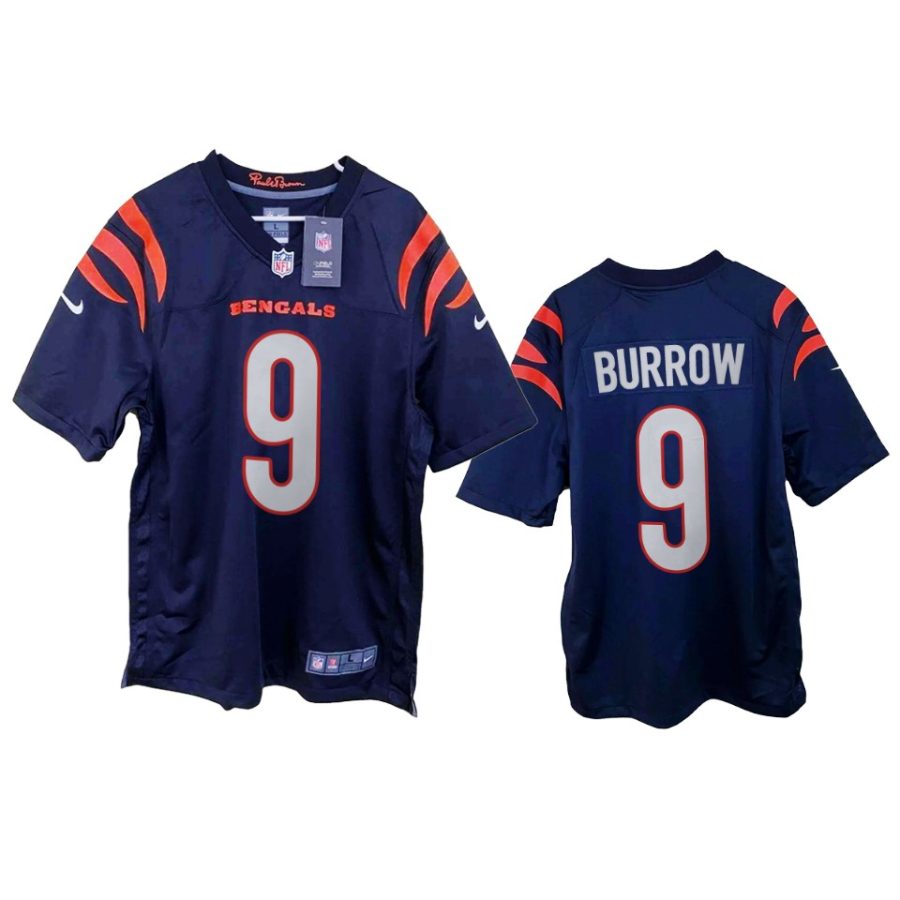 mens bengals joe burrow navy 2021 game jersey